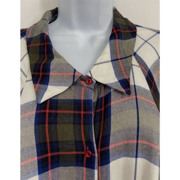 Zara Trafaluc Collection Multicolor Plaid Long‎ Sleeve Shirt Small - Picture 4 of 9